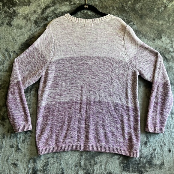 Croft Barrow Sweater 1X Women's Cable Knit Purple Long Sleeve Pullover NWOT - Picture 6 of 9